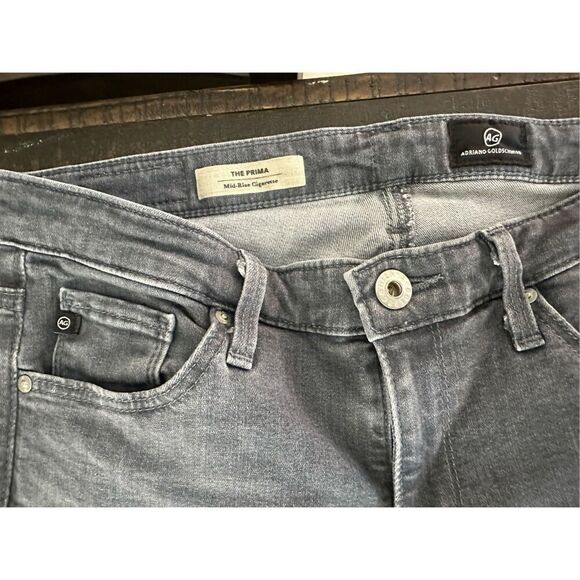 AG Adriano Goldschmied Gray The Prima Mid Rise Cigarette Skinny Stretch Jeans Si - Picture 3 of 7